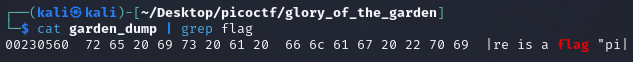 screenshot of the grep command output